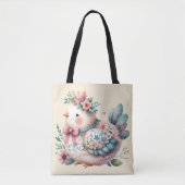 Floral Folk Bird mit Pastel Boho Charm Tasche (Vorderseite)