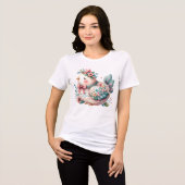 Floral Folk Bird mit Pastel Boho Charm Tri-Blend Shirt (Vorderseite voll)