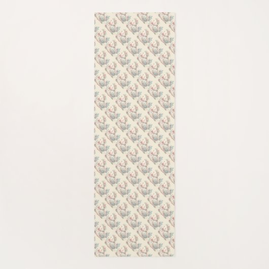 Floral Folk Bird mit Pastel Boho Charm Yogamatte (Rückseite)