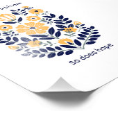 Floral Folk Wall Art Print, Scandinavian Botanical Fotodruck (Ecke)