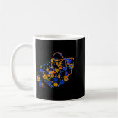 Floral Football Game Day Coquette Team Srit Blue & Kaffeetasse (Links)