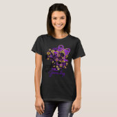Floral Football Game Day Girly Team Srit Purple Bl T-Shirt (Vorne ganz)