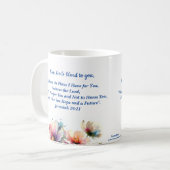 Floral For I know/ Jeremiah 29:11 Personalize Kaffeetasse (Vorderseite Links)