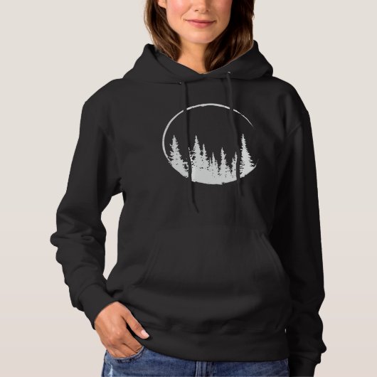 Floral Forest Circle Tree Loving Forest Tree Hoodie (Vorderseite)