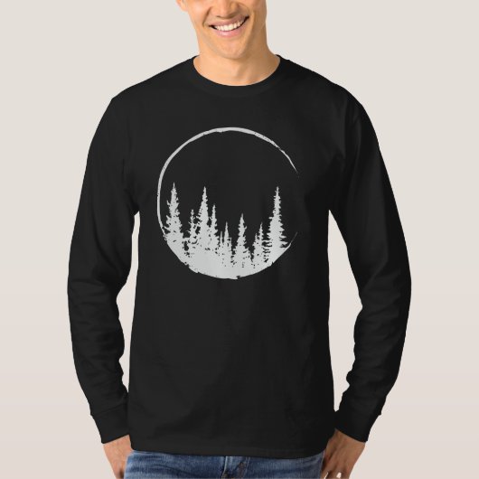 Floral Forest Circle Tree Loving Forest Tree T-Shirt (Vorderseite)
