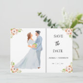 Floral Foto änderbar Save The Date (Stehend Vorderseite)
