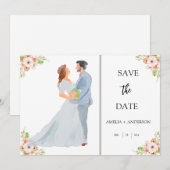 Floral Foto änderbar Save The Date (Vorne/Hinten)