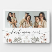 Floral Foto Collage Beste Mama je bewahren Fotoplatte (Vorderseite)