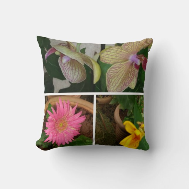 Floral Foto Collage Pillow Kissen (Vorderseite)
