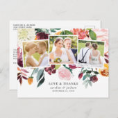 Floral Foto Collage Vielen Dank Postkarte (Vorne/Hinten)