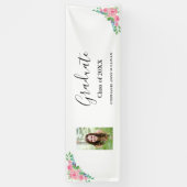 Floral Foto Gratulation Graduation Party Banner (Vertikal)
