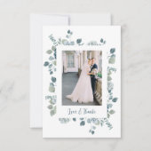 Floral Foto Hochzeit Danke Karte (Vorderseite)