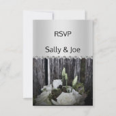 Floral Foto Rustic Diamond Wedding Response Einladung (Vorderseite)