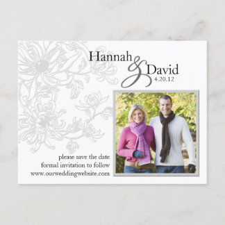 Floral Foto Save the Date Postkarte