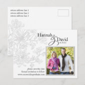 Floral Foto Save the Date Postkarte (Vorne/Hinten)