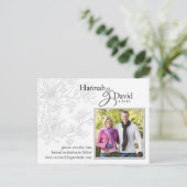 Floral Foto Save the Date Postkarte (Stehend Vorderseite)