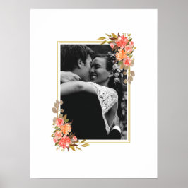 Floral Foto Wedding Guest Book Poster