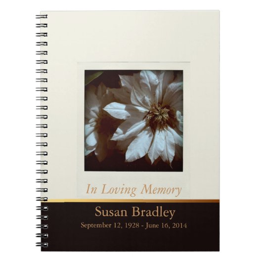Floral Fotografy Clematis 3 Funeral Gästebuch Notizblock (Vorderseite)