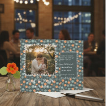 Floral Fotorahmen-Hochzeitsfeier-Einladung