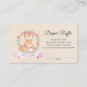 Floral Fox Baby Showdusche Windeln Raffle Ticket (Vorderseite)