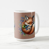 Floral Fox Botanical Woodland Brown Kaffeetasse (VorderseiteRechts)