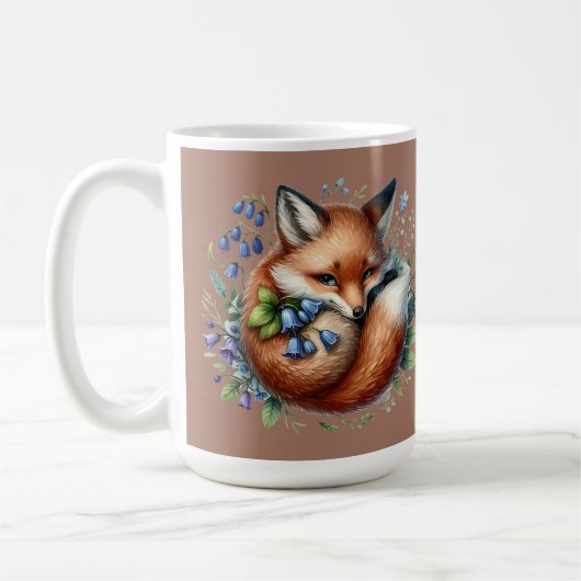 Floral Fox Botanical Woodland Brown Kaffeetasse (Links)