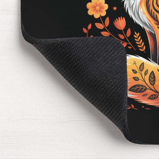 Floral Fox Flowers Art Fox In Autumn - Fall Fox Mousepad (Ecke)
