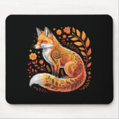 Floral Fox Flowers Art Fox In Autumn - Fall Fox Mousepad (Vorne)