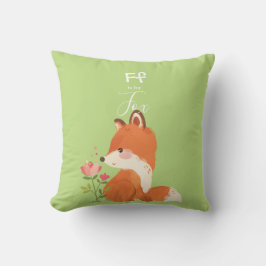 Floral Fox ・ Fügen Sie Ihren Namen Niedlich Alphab Kissen