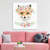 Floral Fox Leinwanddruck (Insitu (Wohnzimmer))