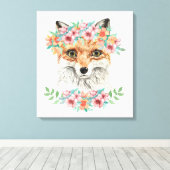 Floral Fox Leinwanddruck (Insitu (Holzboden))