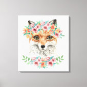 Floral Fox Leinwanddruck (Vorderseite)
