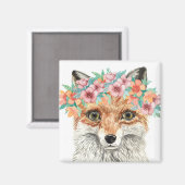 Floral Fox Magnet (Vorderseite/Rückseite)