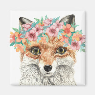 Floral Fox Magnet