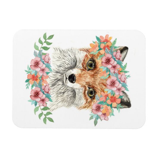 Floral Fox Magnet (Horizontal)