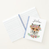 Floral Fox | Name hinzufügen Notizblock (Innenseite)