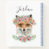 Floral Fox | Name hinzufügen Notizblock (Rückseite)