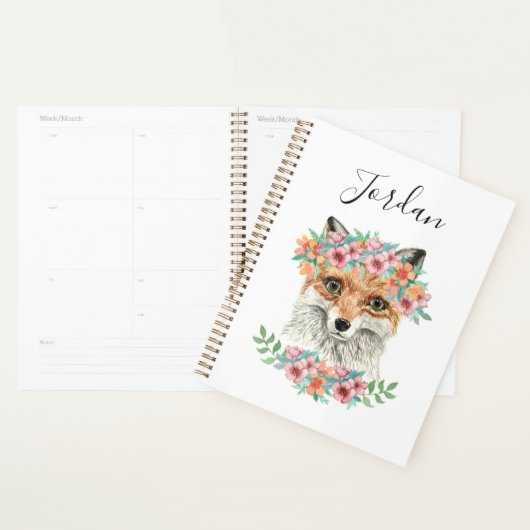 Floral Fox | Name hinzufügen Planer (Anzeige)