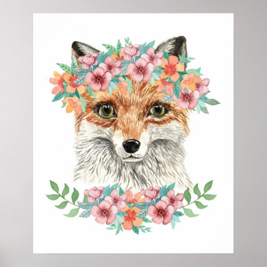 Floral Fox Poster (Vorne)