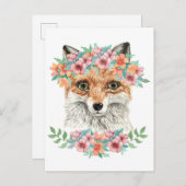 Floral Fox Postkarte (Vorne/Hinten)