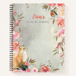 Floral Fox Reading Journal Notizblock