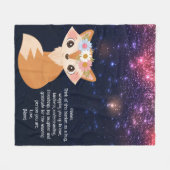 Floral Fox Space Galaxy Hintergrundbild Benutzerde Fleecedecke (Vorderseite (Horizontal))