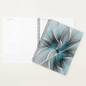 Floral Fractal Modern Abstract Flower Blue Gray Planer (Anzeige)