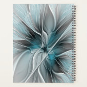 Floral Fractal Modern Abstract Flower Blue Gray Planer (Rückseite)
