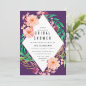 FLORAL FRAME Brause Dusche Einladung (Stehend Vorderseite)