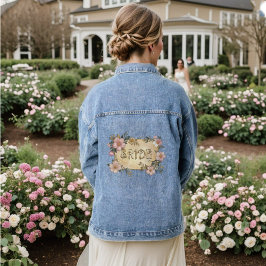 Floral Frame Bride Denim Jacket Jeansjacke