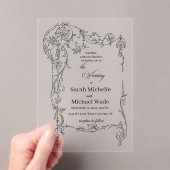 Floral Frame Calligraphy Acryli Wedding Invitation Acryleinladungen (Insitu (Handheld))