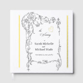 Floral Frame Calligraphy Wedding Gästebuch (Vorderseite)