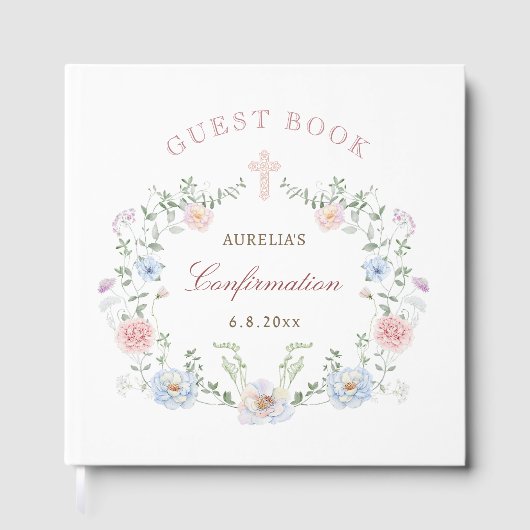 Floral Frame Confirmation Gästebuch (Vorderseite)