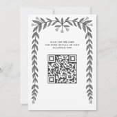 Floral Frame Custom QR Code Moderne BarBat Mitzvah Einladung (Rückseite)